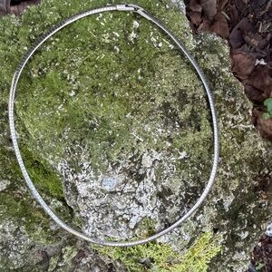 Vintage omega Silver Necklace choker 15”